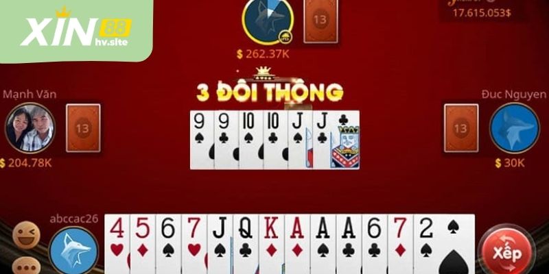 Giao diện luật chơi tiến lên miền nam rõ ràng